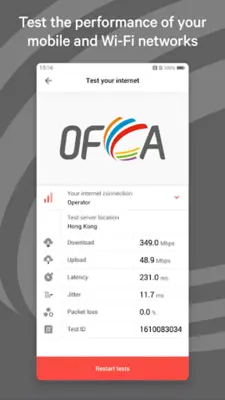 OFCA Speed Test android App screenshot 2